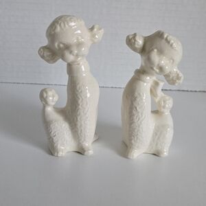 Set of 2 vintage Poodle figurines